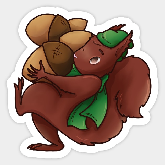 Fall Squirrel Sticker by candice-allen-art